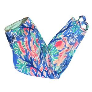 Lilly Pulitzer Luxletic Gemma Weekender Crop Leggings "Jet Stream" print Size M